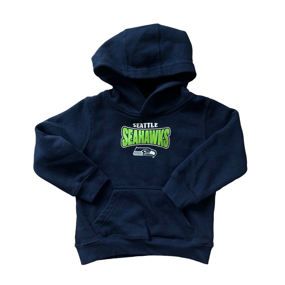 NFL Seattle Seahawks Kids Navy Hoodie with Lime Logo